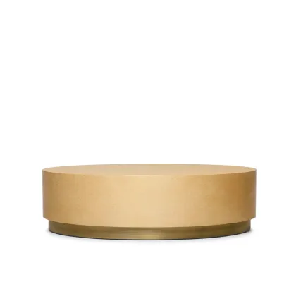 Picture Bird Eye maple veneer coffee table with brass foot for an elegant living room - Ginger & Jagger