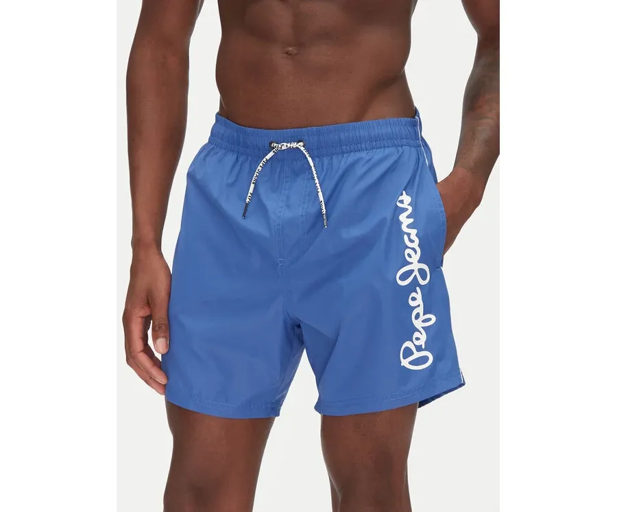 obrazek 1 Pepe Jeans Szorty kąpielowe Logo PMB10419 Niebieski Regular Fit