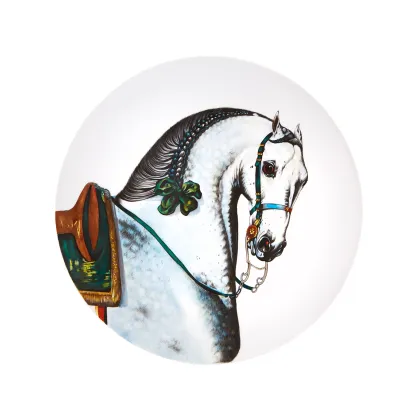 Picture A plate made of porcelain with a gray horse motif - Vista Alegre