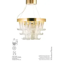 Picture Metal ring chandelier with transparent Murano glass elements - Il Paralume Marina