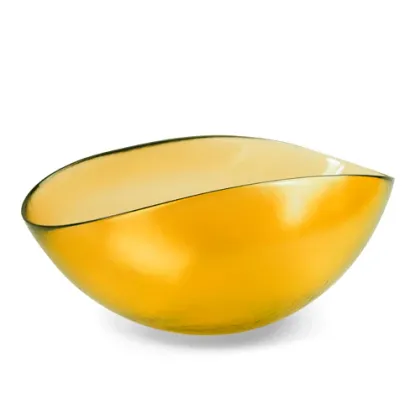 Zdjęcie Żółta dekoracyjna misa ze szkła murano