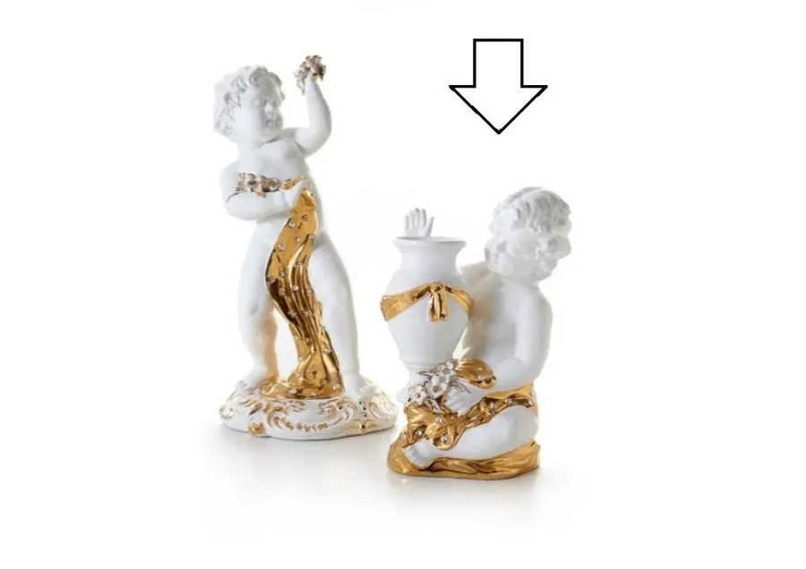 obrazek 1 Barokowa figurka amorka z amforą wykonana z ceramiki - Ceramiche ML