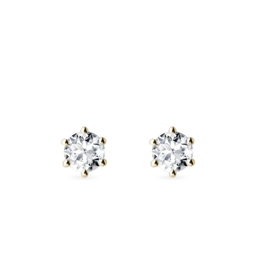 obrazek 1 Diamentowe kolczyki o średnicy 3,7 mm w żółtym złocie KLENOTA
