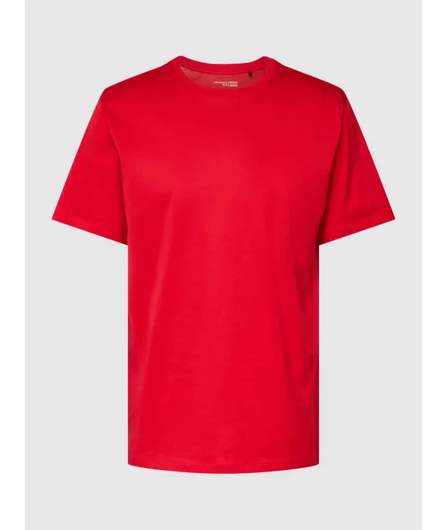 obrazek 1 T-shirt o kroju relaxed fit z prążkowanym, okrągłym dekoltem