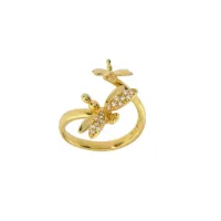 Picture Elegant ring in 18-carat gold-plated silver with white zircons