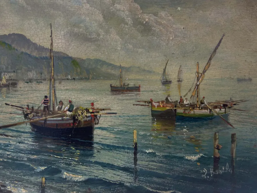 obrazek 3 Oryginalny włoski obraz o tematyce morskiej 18x24 cm - Luigi Basile