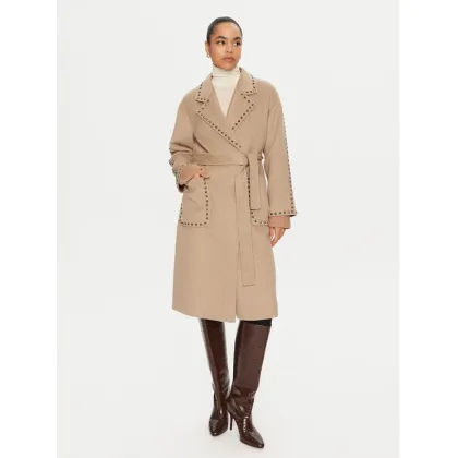 Zdjęcie ViCOLO Płaszcz wełniany TS0032 Beżowy Regular Fit