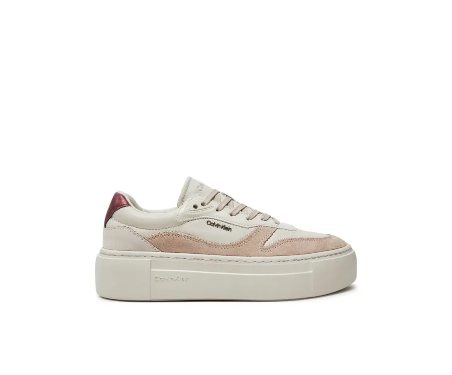 obrazek 1 Calvin Klein Sneakersy Ff Cupsole Lace Up W/Ml Mix M HW0HW02125 Beżowy