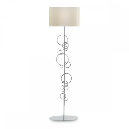 Zdjęcie Lampa podłogowa z abażurem z tkaniny H.184xL.49xP.21 cm