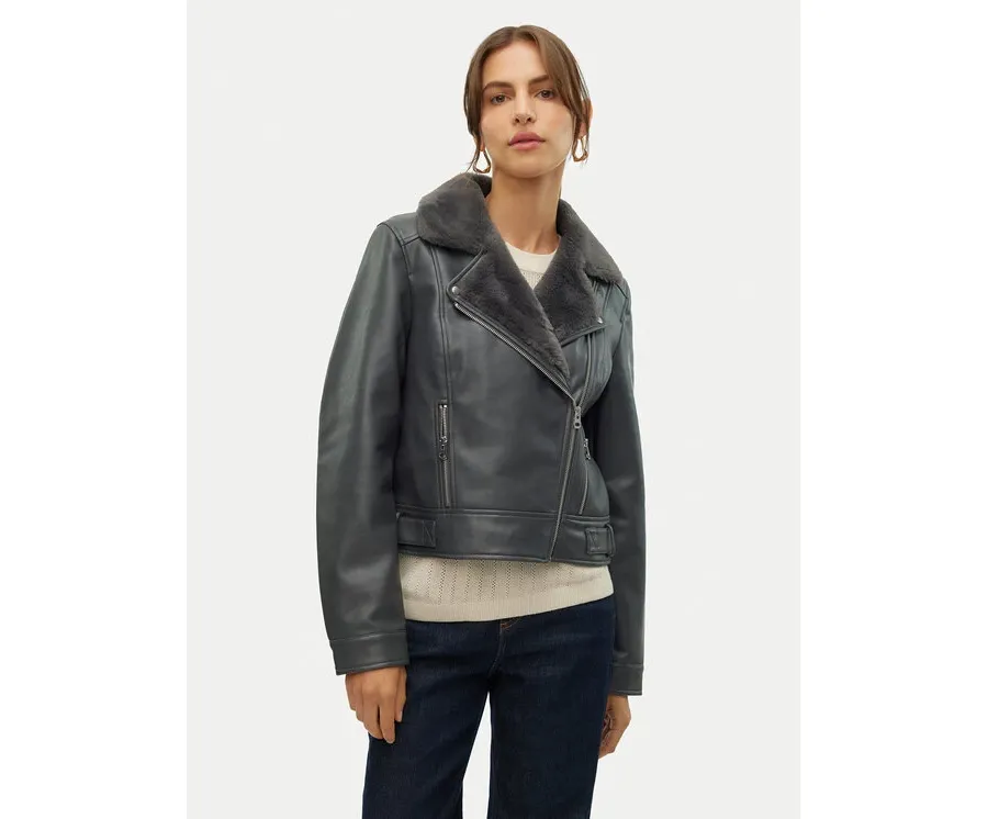 obrazek 1 Vero Moda Kurtka z imitacji skóry Hailey 10250405 Szary Regular Fit