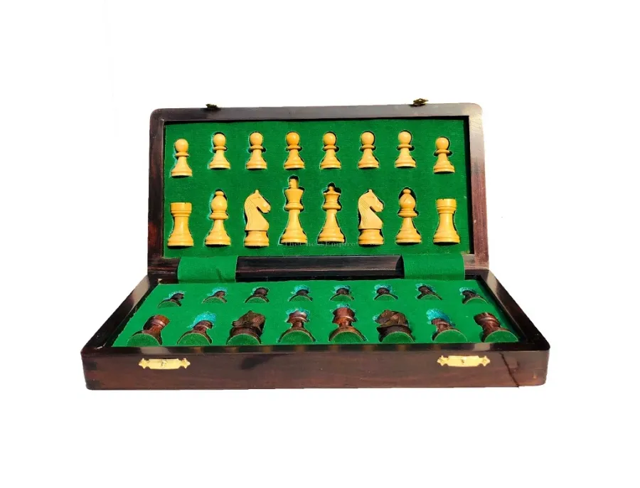 obrazek 4 Stylowy składany zestaw magnetyczny do gry w szachy - The Chess Empire