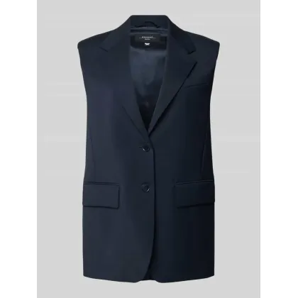 Zdjęcie Kamizelka lniana z kołnierzem z połami model ‘DONNA’