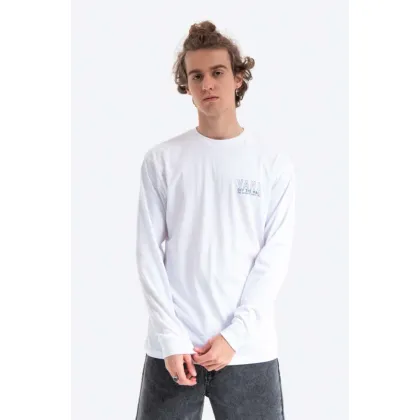 Zdjęcie Vans longsleeve bawełniany Moonstone Beach kolor biały z nadrukiem VN0A54DFWHT-BIALY