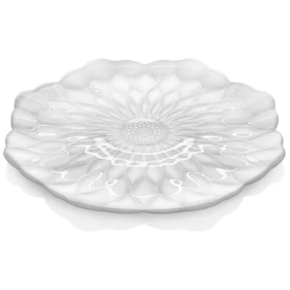 Picture Beautiful Italian pearl white Lotus plate in the shape of a lotus - IVV