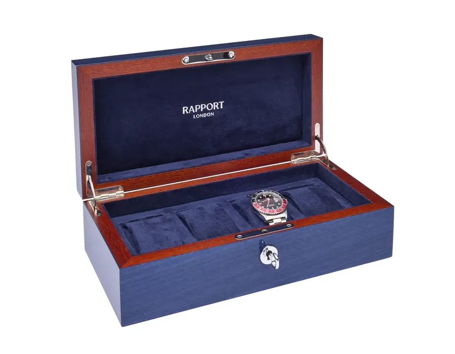 obrazek 2 Granatowe pudełko na 4 zegarki