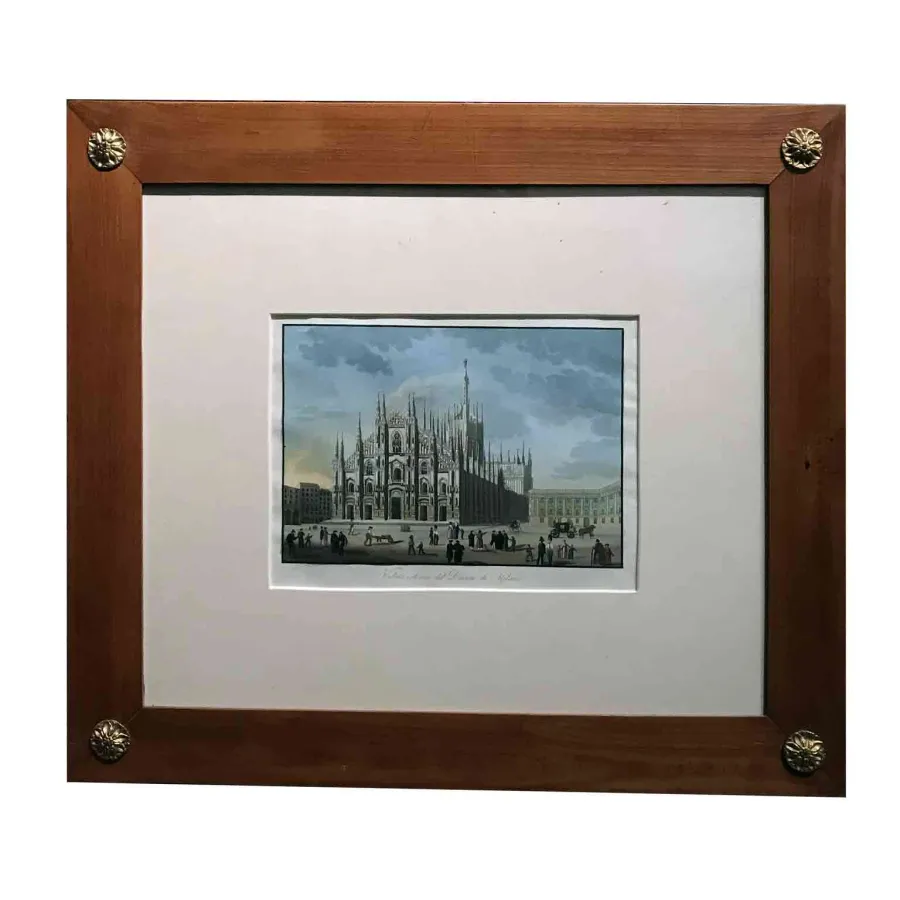 obrazek 1 Widok zewnętrzny katedry w Mediolanie z około 1830 roku