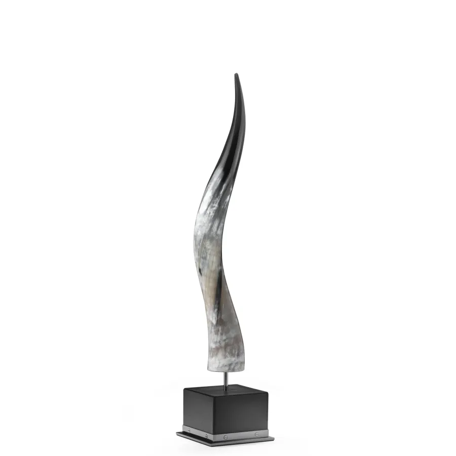 picture 1 Prestigious horn sculpture with Tosca leather base - Arcahorn