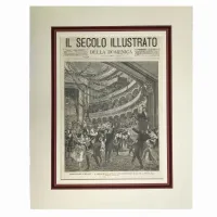 Zdjęcie Antyczny wydruk - Carnevalone z Mediolanu w Teatro Lirico di Milano w 1895 r.