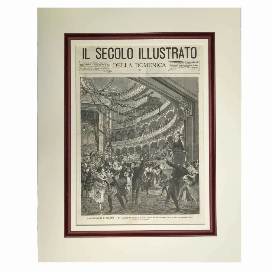 obrazek 1 Antyczny wydruk - Carnevalone z Mediolanu w Teatro Lirico di Milano w 1895 r.