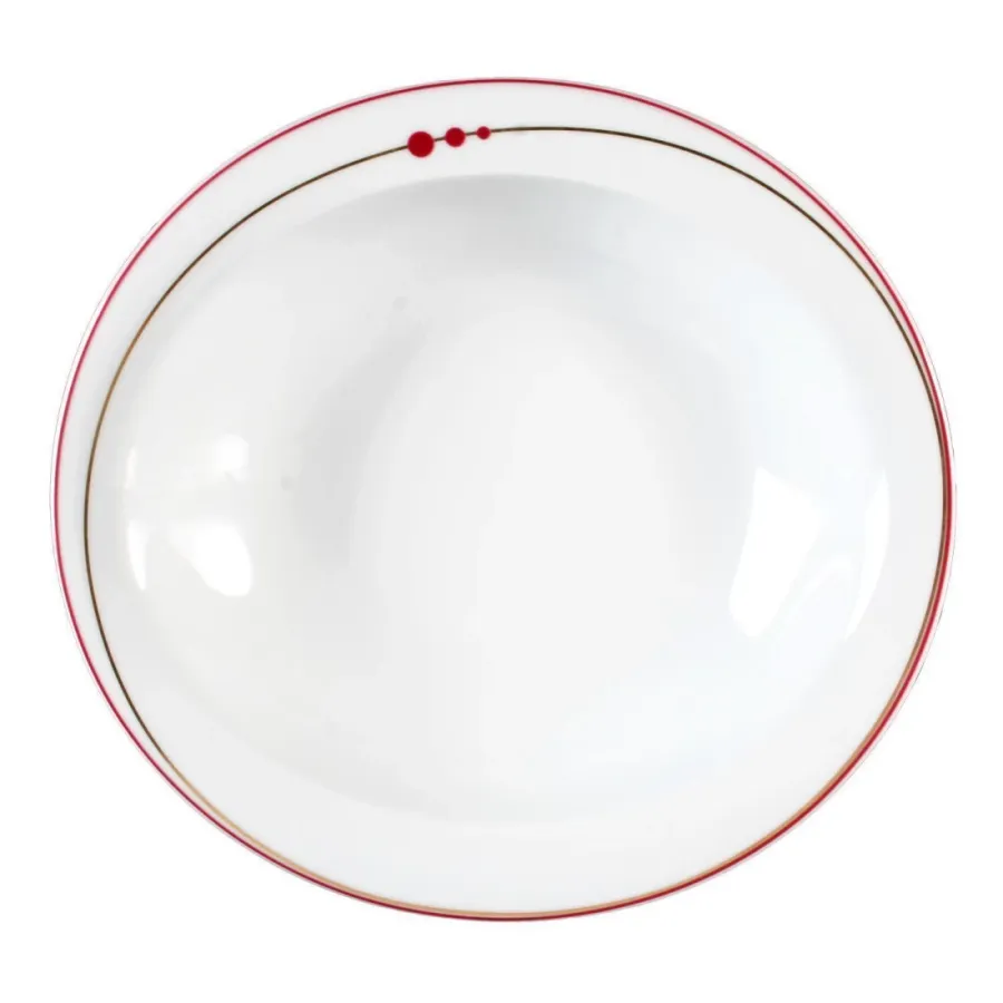 obrazek 2 Owalna porcelanowa miska 25x23 cm zdobiona czerwonym wzorem - Seltmann Weiden