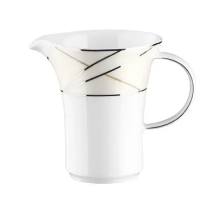 Picture A stylish white porcelain cream jug decorated with a beautiful modern pattern - Tettau