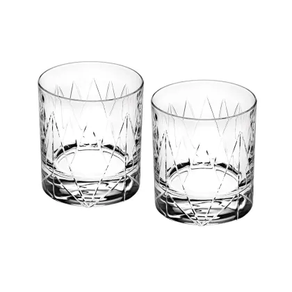 Zdjęcie Designerski zestaw dwóch szklanek do whisky old fashion Astro z reliefowym zdobieniem - Vista Alegre