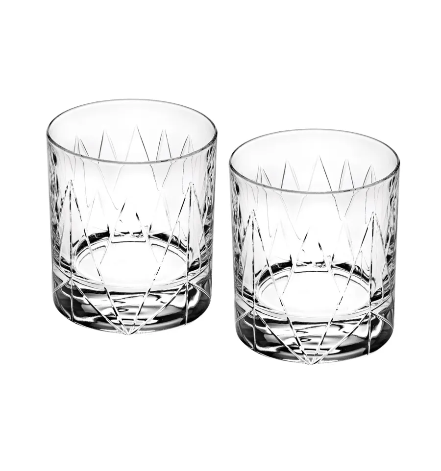 obrazek 1 Designerski zestaw dwóch szklanek do whisky old fashion Astro z reliefowym zdobieniem - Vista Alegre