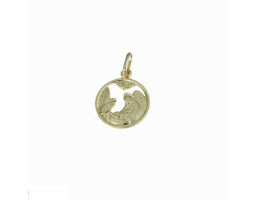 obrazek 1 Luksusowy włoski medalik chrzest śr.15mm