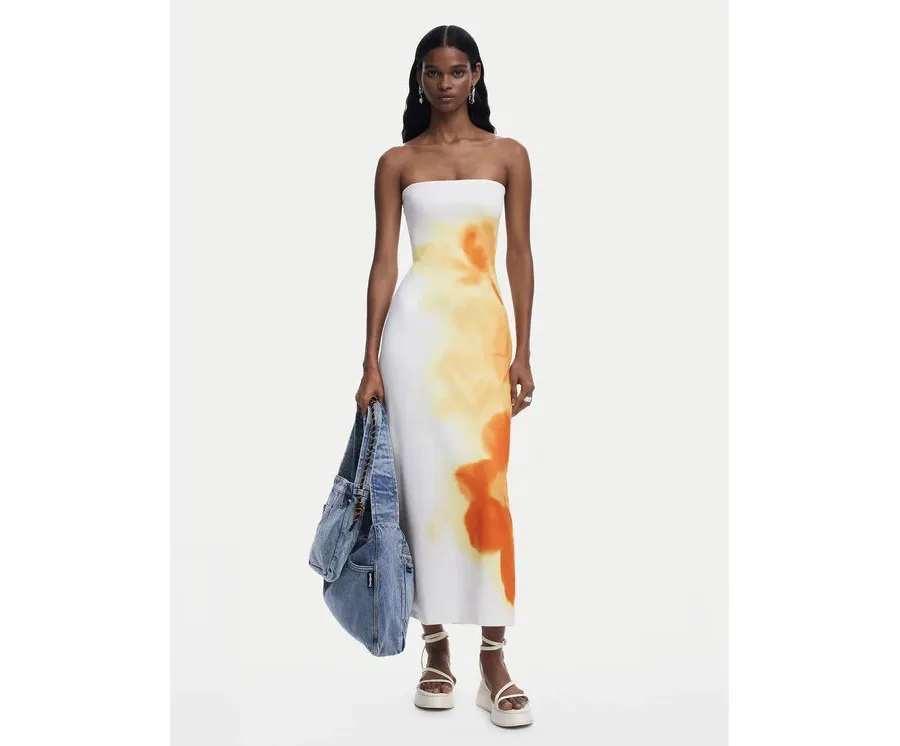 obrazek 1 Desigual Sukienka letnia Amberes 25SWVK49 Écru Slim Fit
