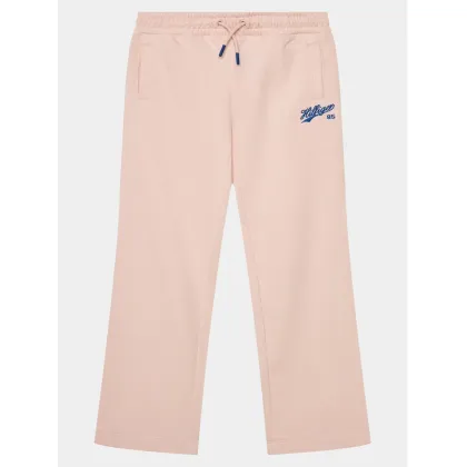 Zdjęcie Tommy Hilfiger Spodnie dresowe Hilfiger Script Wide Sweatpant KG0KG07751 Różowy Regular Fit