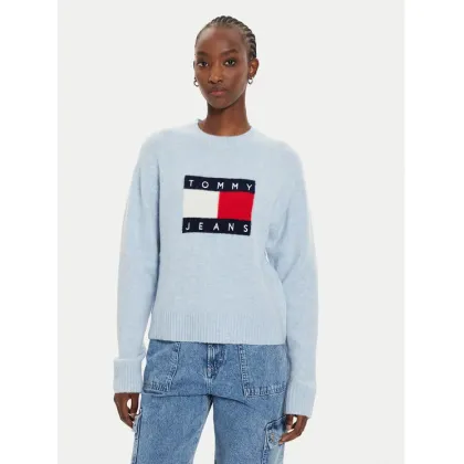 Zdjęcie Tommy Jeans Sweter Flag DW0DW18681 Błękitny Relaxed Fit
