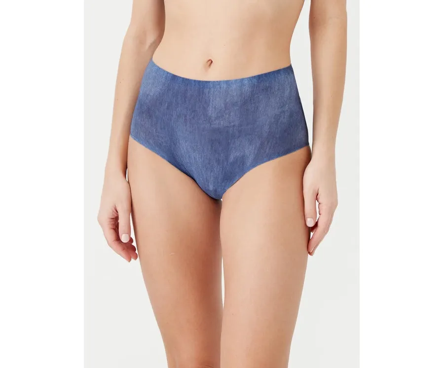 obrazek 1 Chantelle Figi klasyczne z wysokim stanem Soft Stretch C11D70 Niebieski