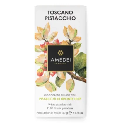 Zdjęcie Włoska biała czekolada z pistacjami, 20g