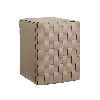 Zdjęcie Stylowa tapicerowana pufa Bottega 35x35xH40 cm w kolorze cappuccino