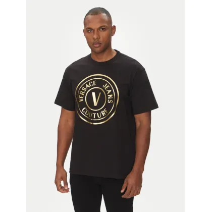 Zdjęcie Versace Jeans Couture T-Shirt 78GAHT01 Czarny Regular Fit