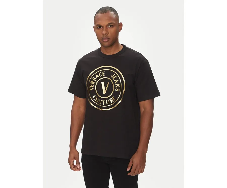 obrazek 1 Versace Jeans Couture T-Shirt 78GAHT01 Czarny Regular Fit