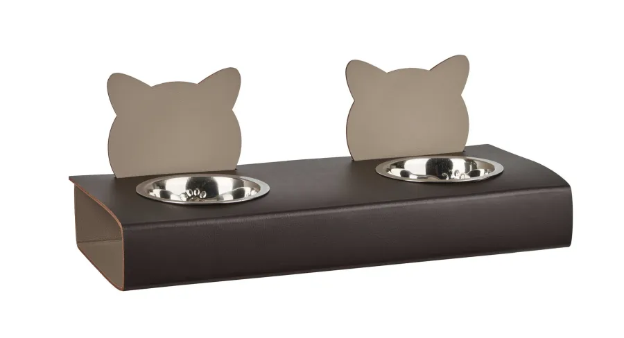 obrazek 1 Zestaw dwóch misek dla kota 40x16xH6 cm w kolorze czekoladowym
