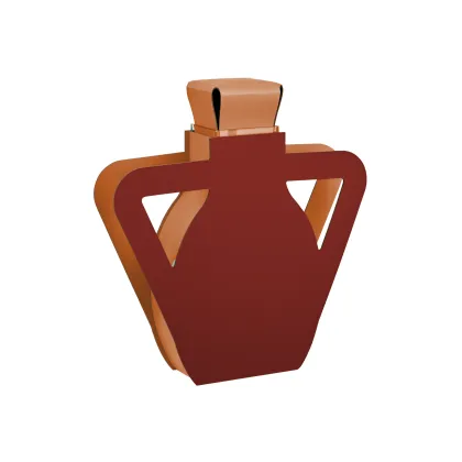 Zdjęcie Designerski skórzany wazon Otto 9x41xH44 cm w kolorze burgundowym