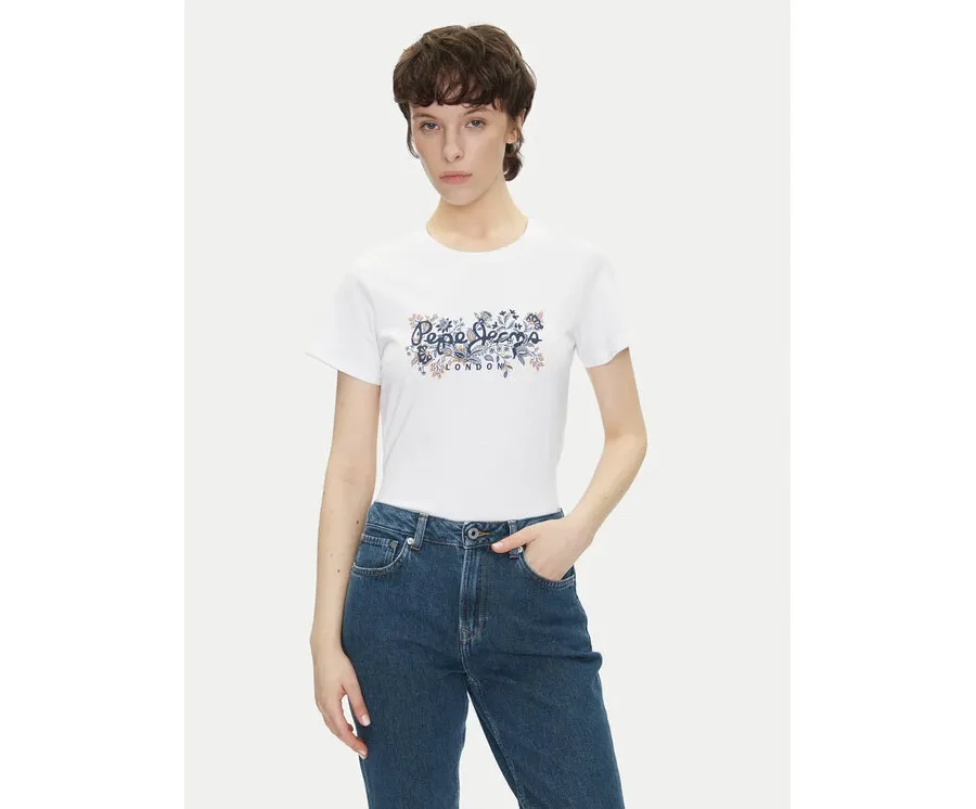 obrazek 1 Pepe Jeans T-Shirt Rosalind PL506034 Biały Regular Fit