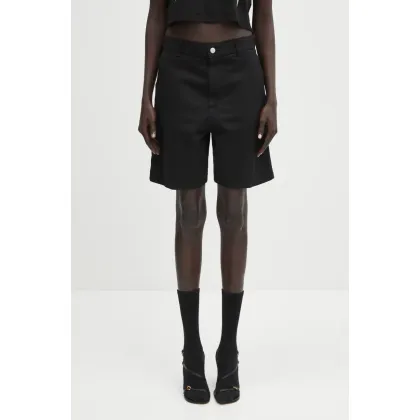 Zdjęcie Carhartt WIP szorty jeansowe Drewe Short damskie kolor czarny gładkie high waist I034834