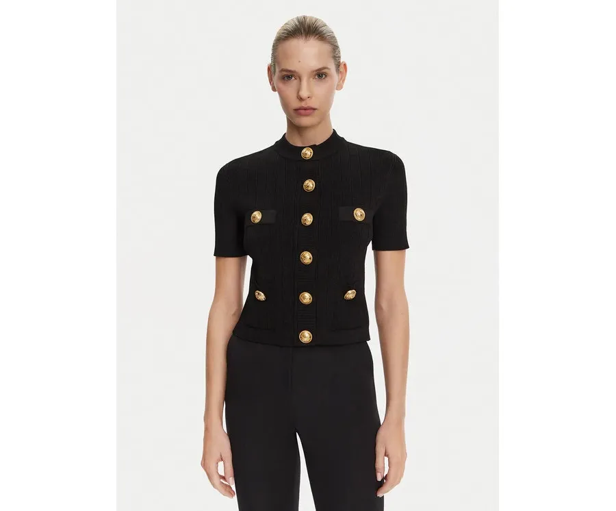 obrazek 1 Balmain Kardigan DF1KL023KB07 Czarny Regular Fit