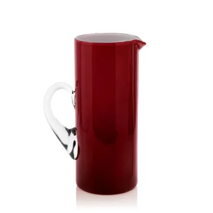 Zdjęcie Czerwony włoski dzbanek ze szkła opalowego