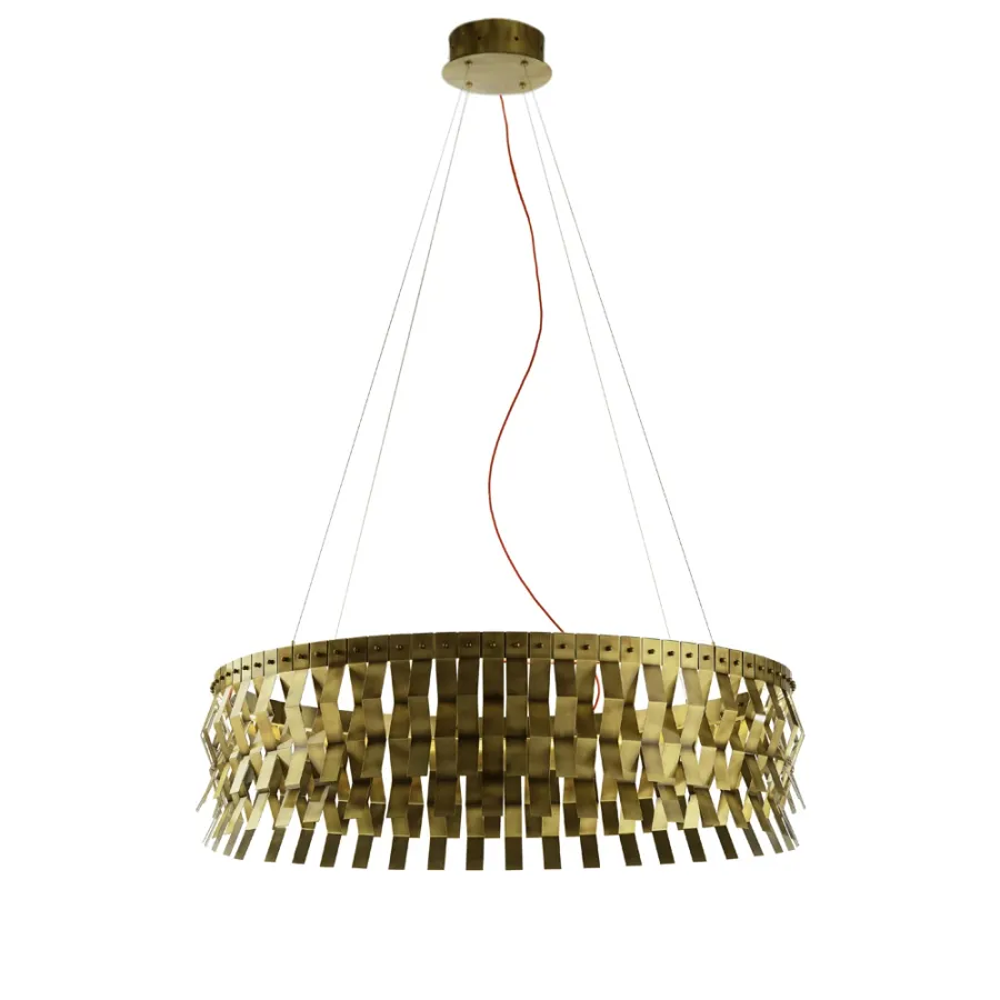 obrazek 1 Duża mosiężna lampa wisząca H.35+170xDia.120 cm