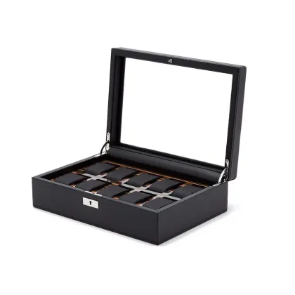 Zdjęcie Eleganckie pudełko skórzane Roadster w kolorze czarnym na 10 zegarków