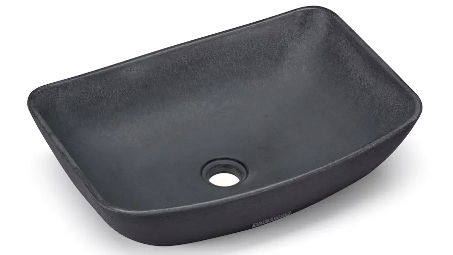obrazek 2 Stylowa umywalka 50 cm VIRGO BRUSHED – bardzo ciemnoszary, bez dekoru, lakier matowy
