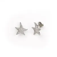 Picture 18K gold-plated silver earrings with white zircons