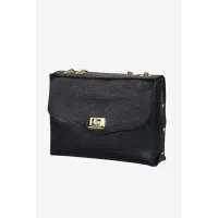 Zdjęcie Elegancka czarna torebka wykonana ze skóry - Terrida