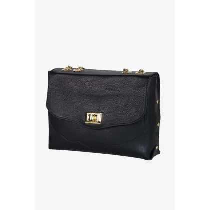 Zdjęcie Elegancka czarna torebka wykonana ze skóry - Terrida