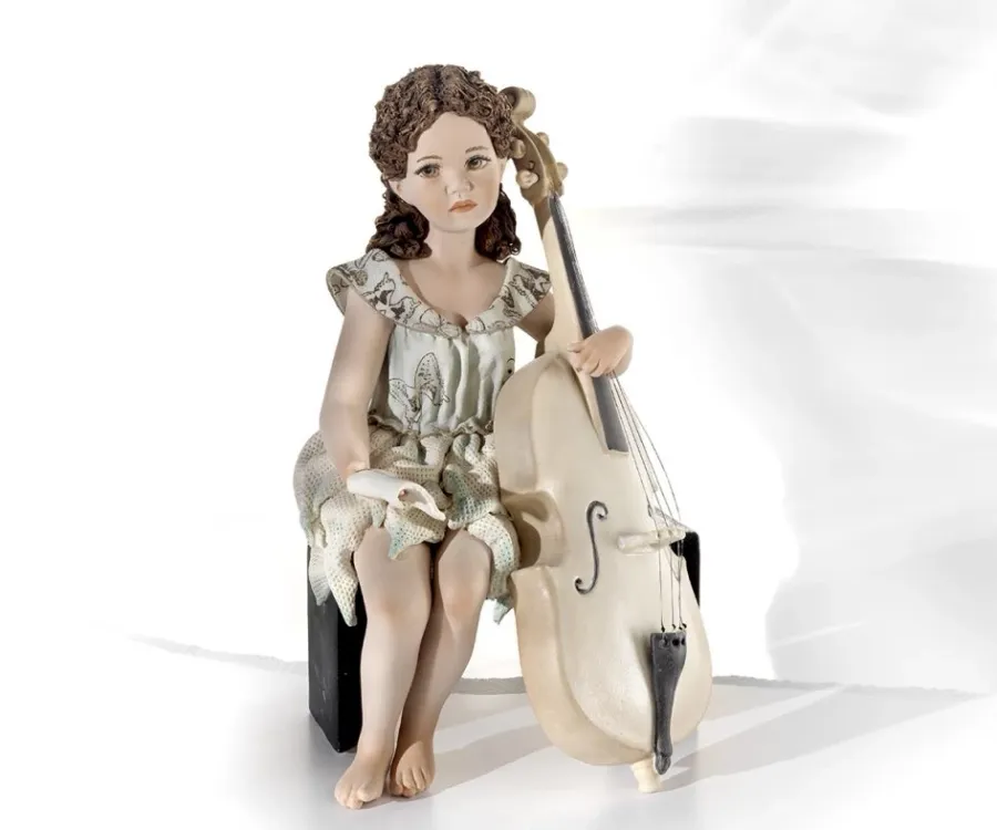 obrazek 1 Porcelanowa figurka dziewczynki z wiolonczelą - Sibania