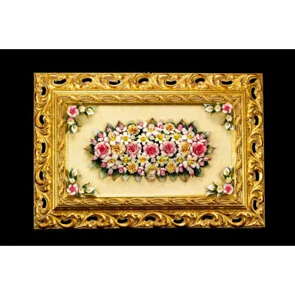 Zdjęcie Szykowny obraz z porcelany do salonu